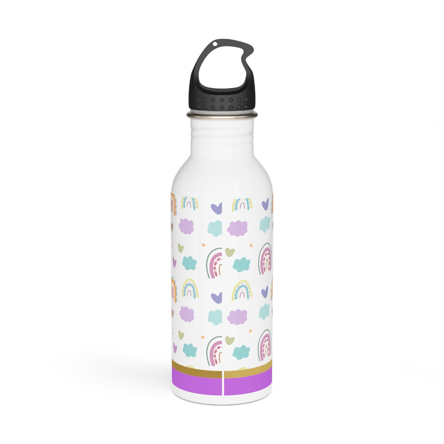 Personalized Water Bottle with Rainbows 20oz