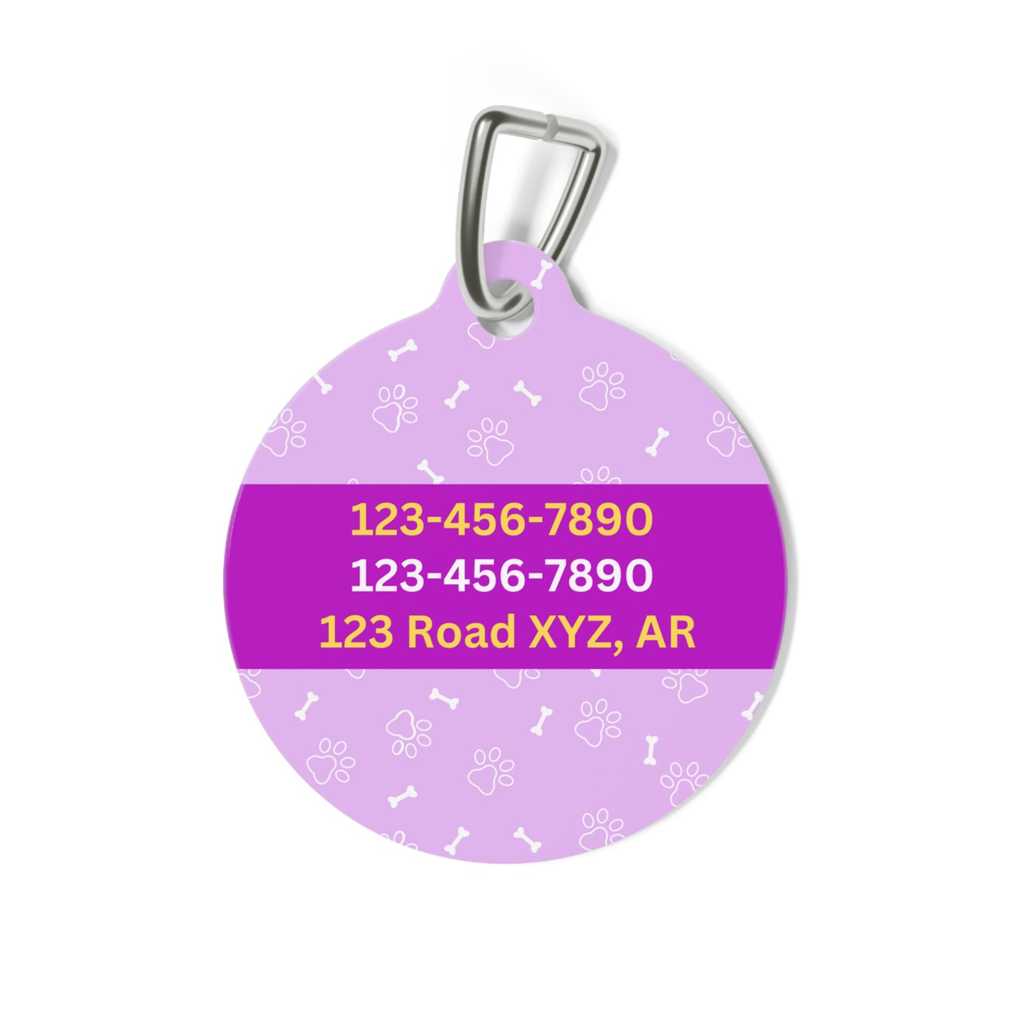 Pet Tag - Purple Dog Bone