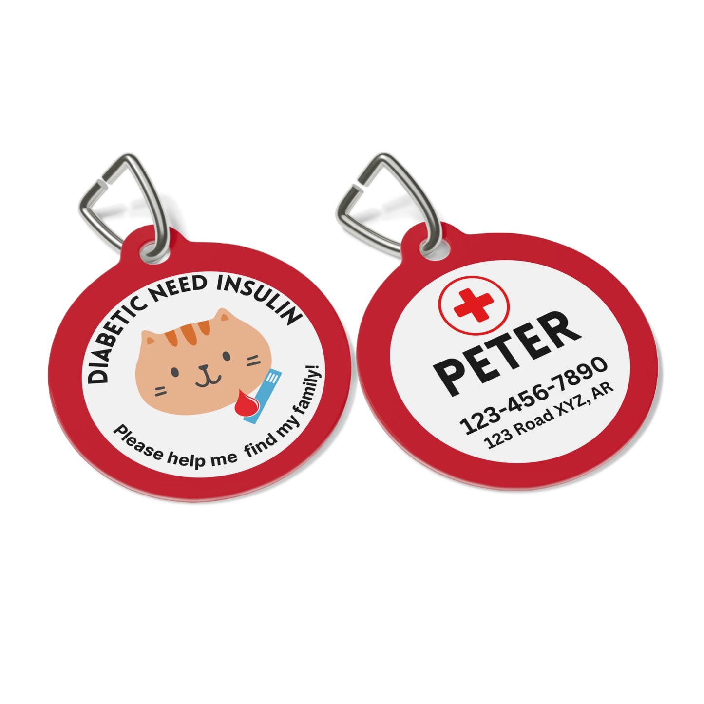 Pet Tag - Medical Pet Id for Diabetic Cats