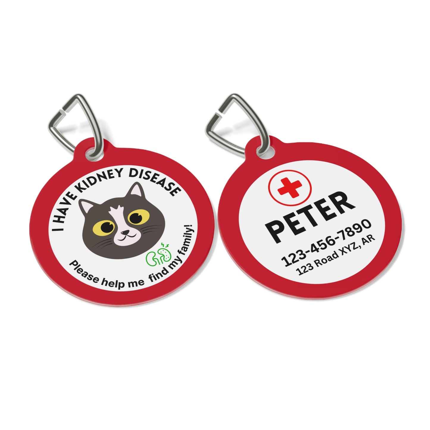 Pet Tag - Personalized Kidney Disease Medical Alert Cats