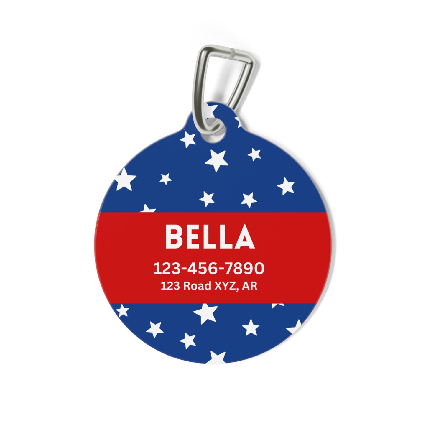 Pet Tag -All American Pup Heart Shaped American Flag Design