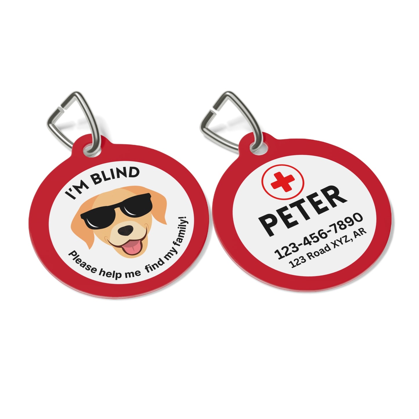 Pet Tag - Medical ID Tag for Blind Dogs