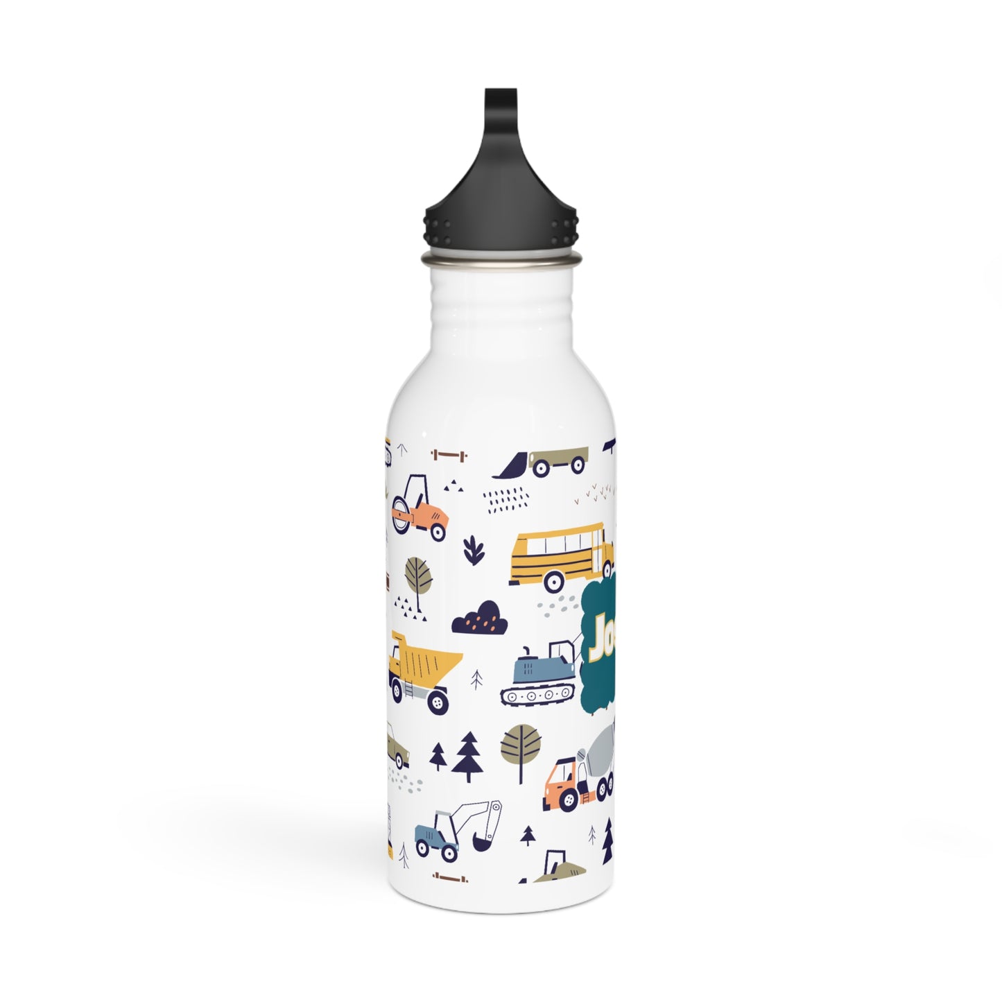 Personalized Children's Water Bottle with Truck Pattern 20oz