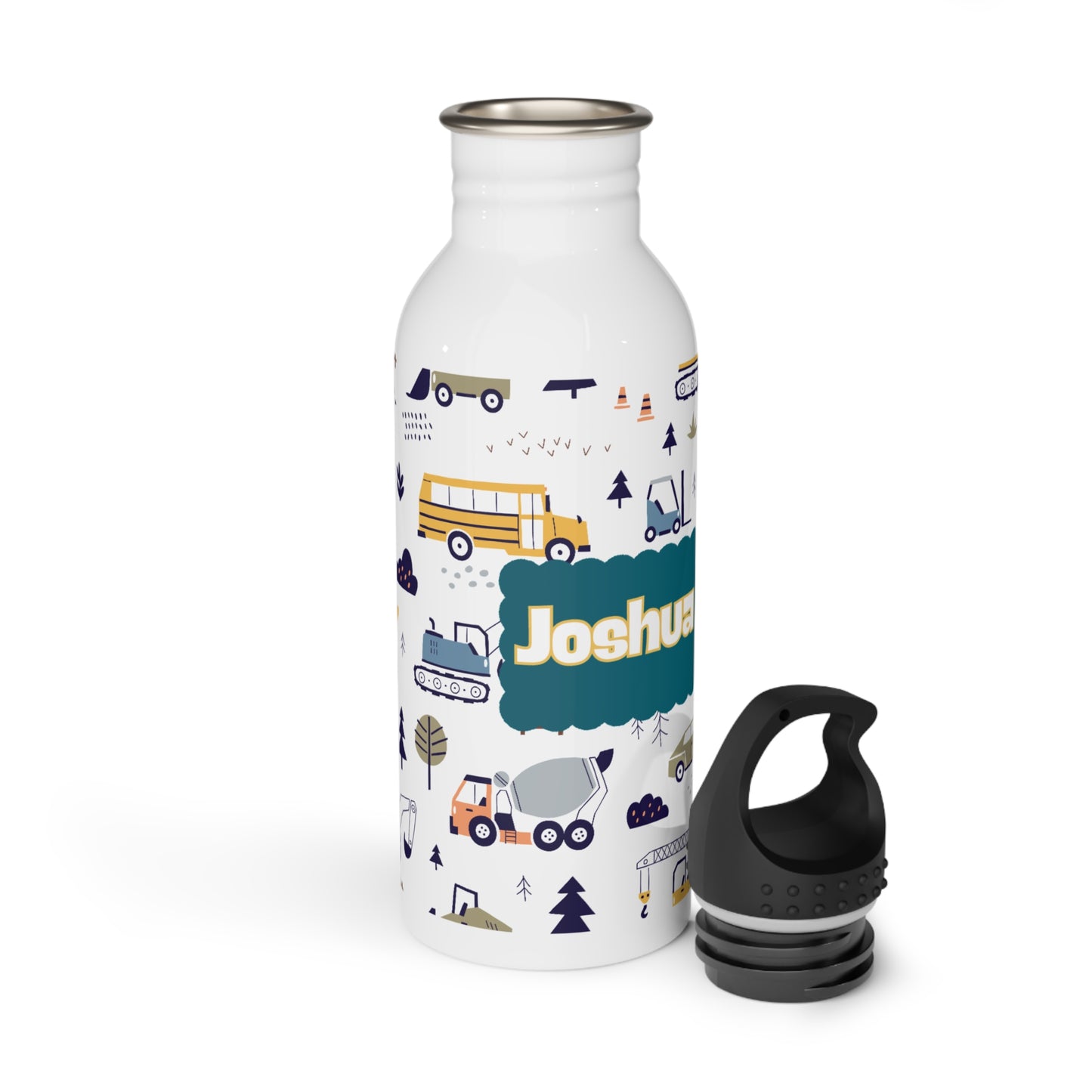 Personalized Children's Water Bottle with Truck Pattern 20oz
