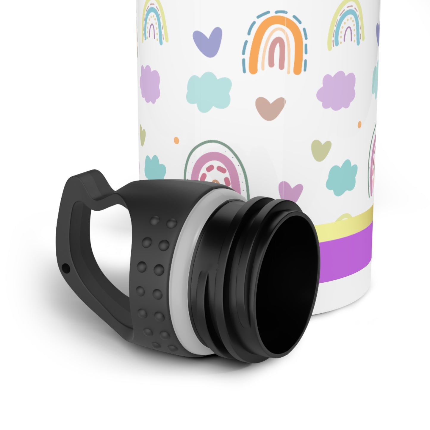 Personalized Water Bottle with Rainbows 20oz