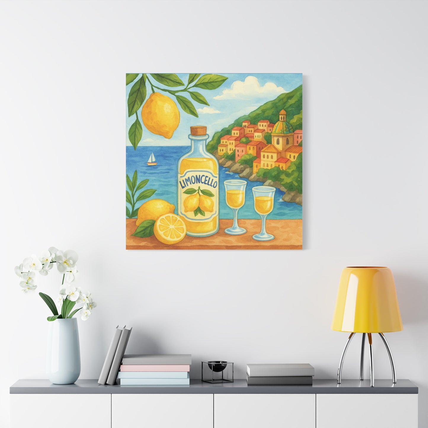 Italian Coastal Decor - Limoncello Canvas Art Print