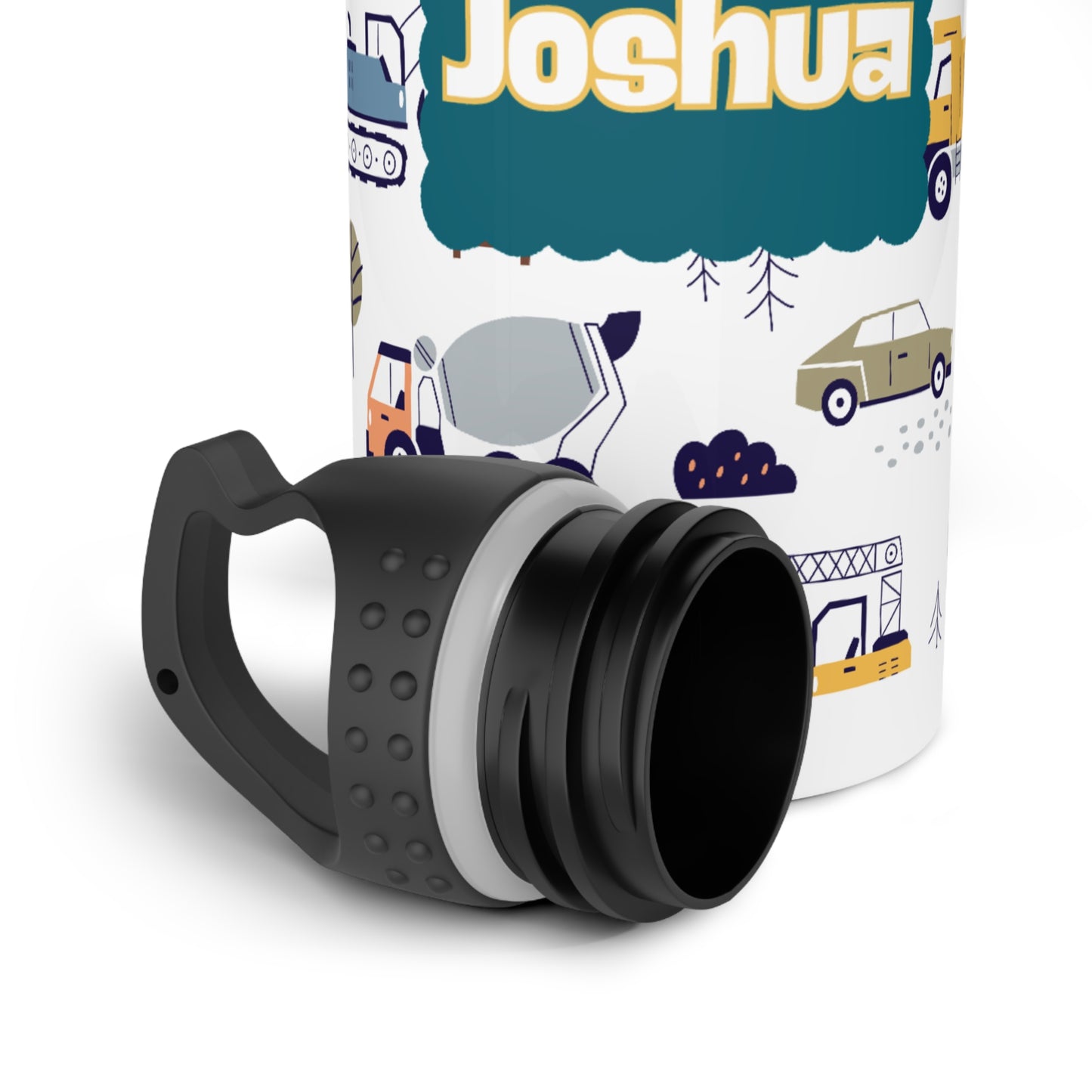 Personalized Children's Water Bottle with Truck Pattern 20oz