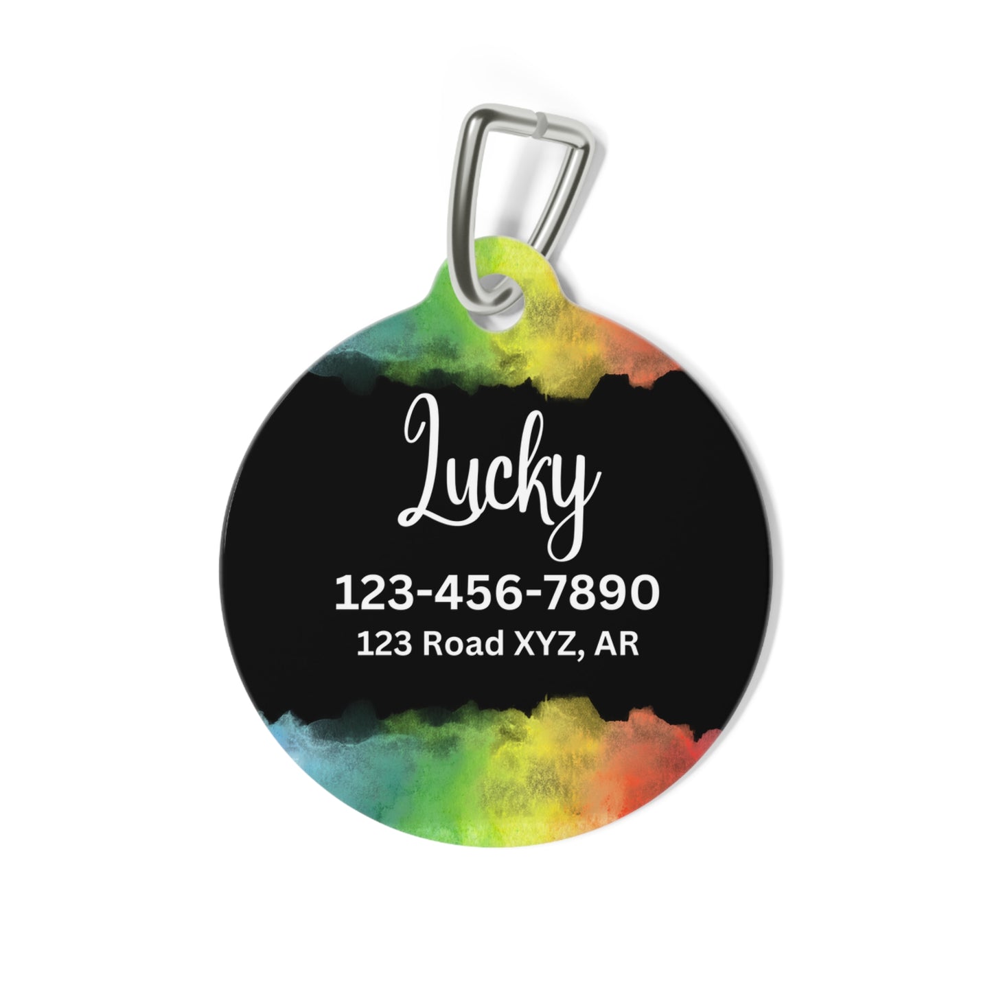 Pet Tag - Rainbow Paw Print Spread Love