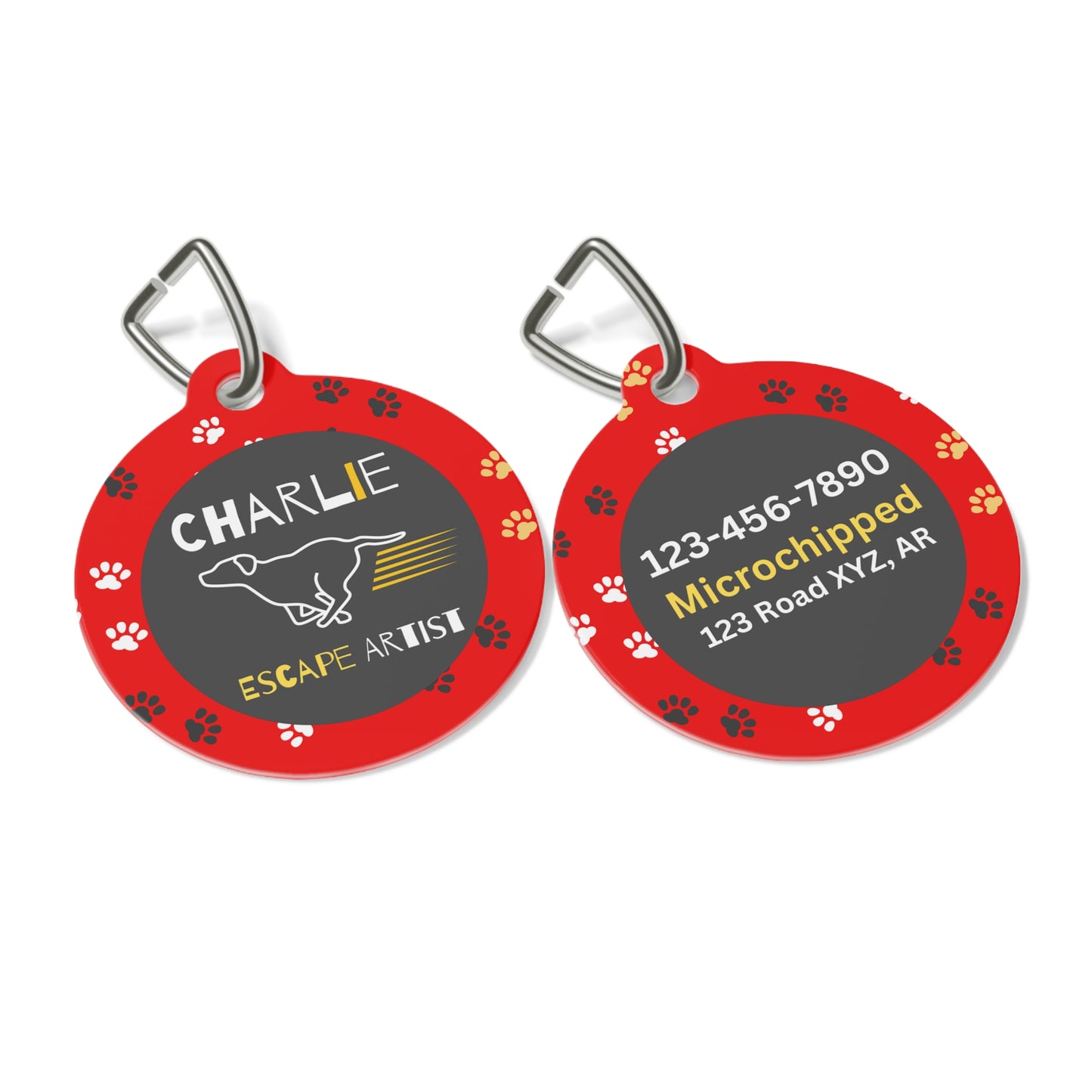 Pet Tag - Escape Artist in Red