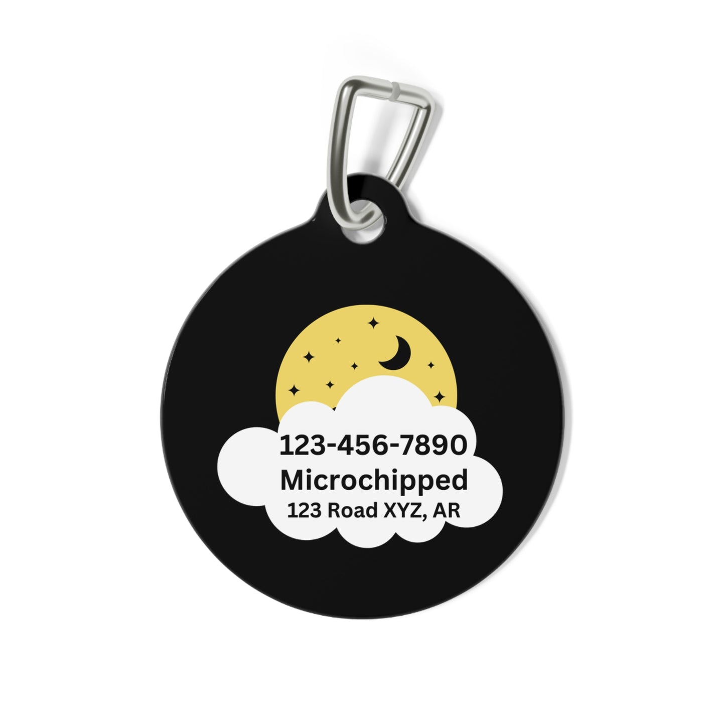 Pet Tag - Moon and Stars Design