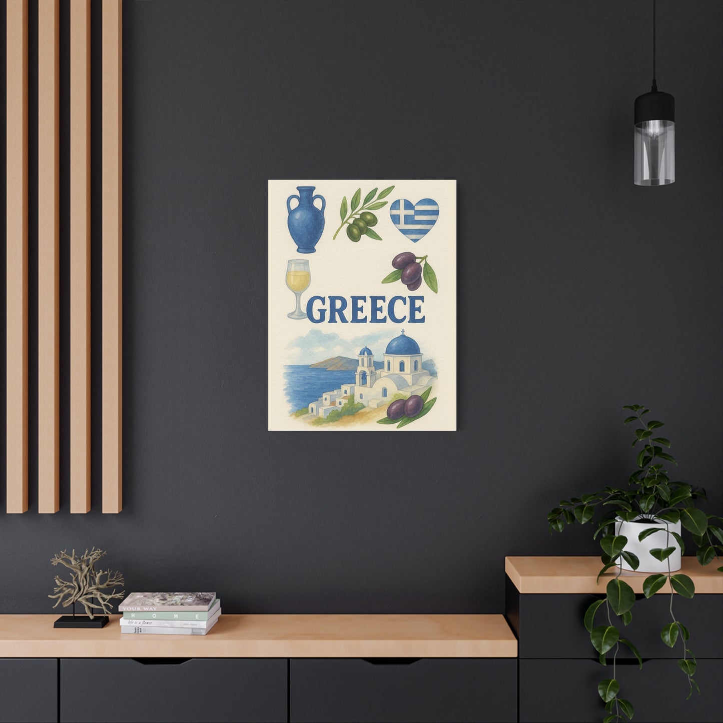 Greek Inspired Canvas Wall Art, Mediterranean Home Decor