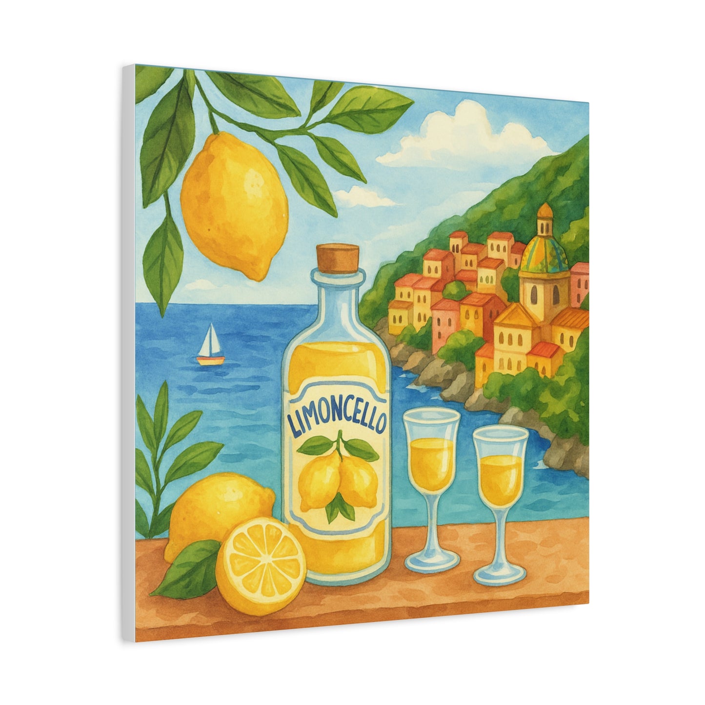Italian Coastal Decor - Limoncello Canvas Art Print
