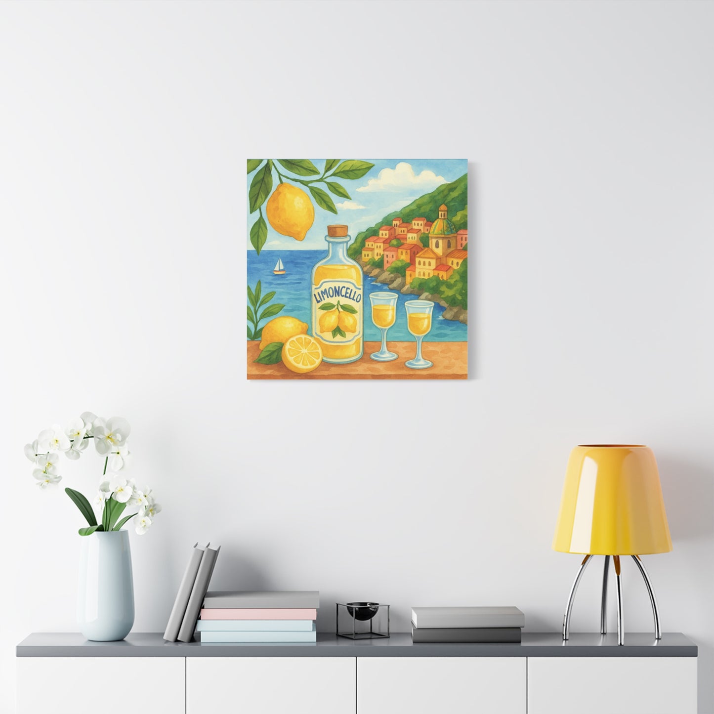 Italian Coastal Decor - Limoncello Canvas Art Print