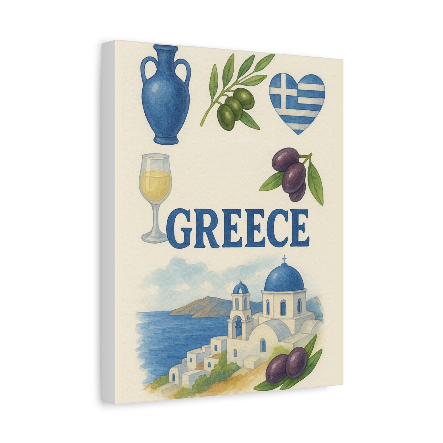 Greek Inspired Canvas Wall Art, Mediterranean Home Decor