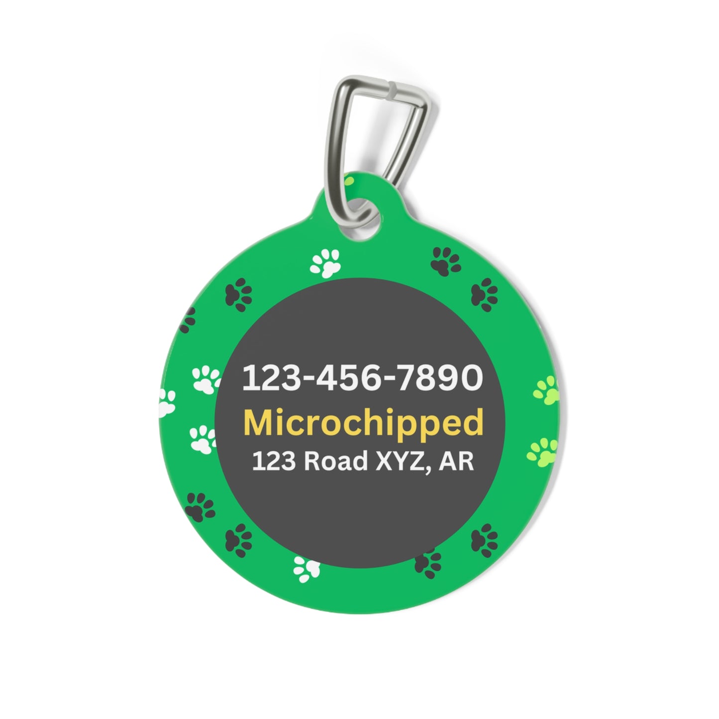 Pet Tag - Funny Dog Tag with 'Escape Artist' Text and Running Dog Design