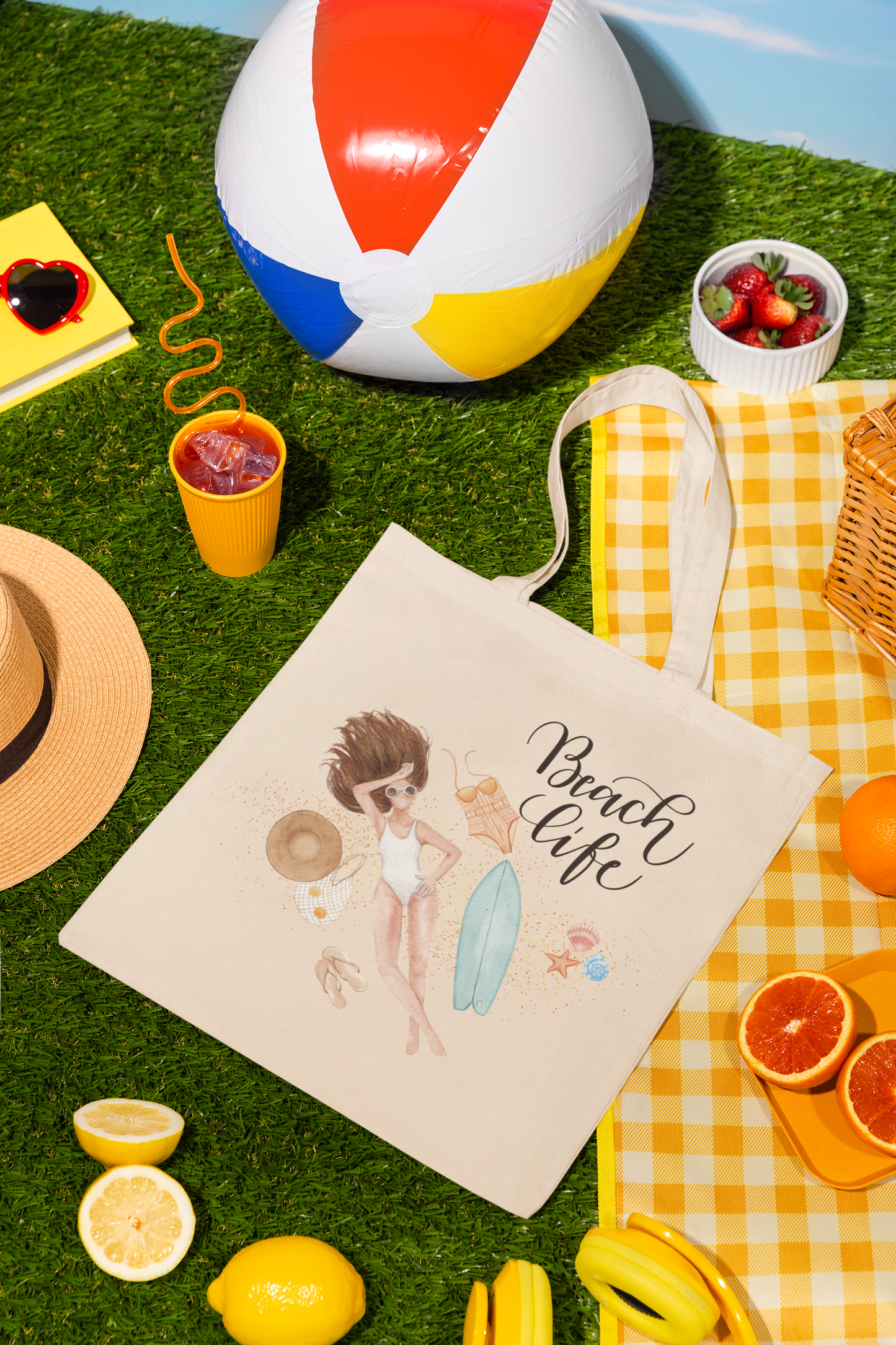 Beach Life Cotton Canva Tote Bag