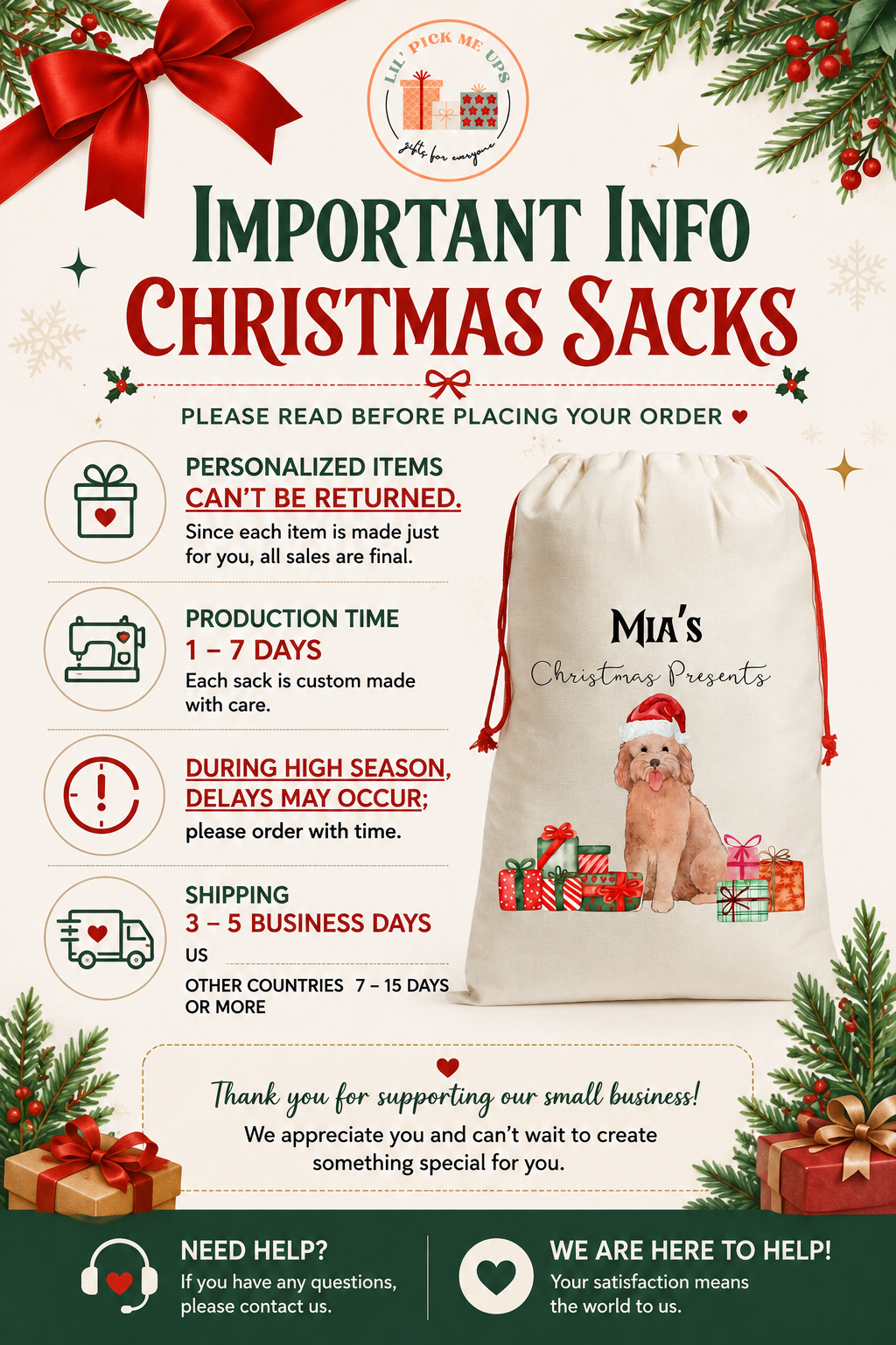 Personalized Cat Christmas Sack