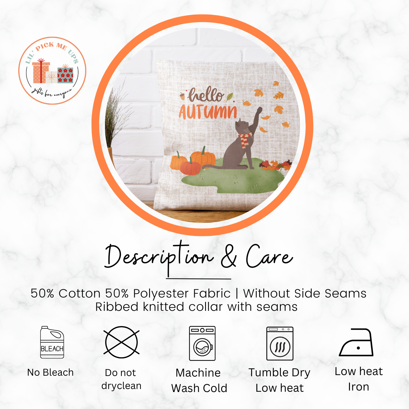 Fall Vibes Cat Decorative Pillow