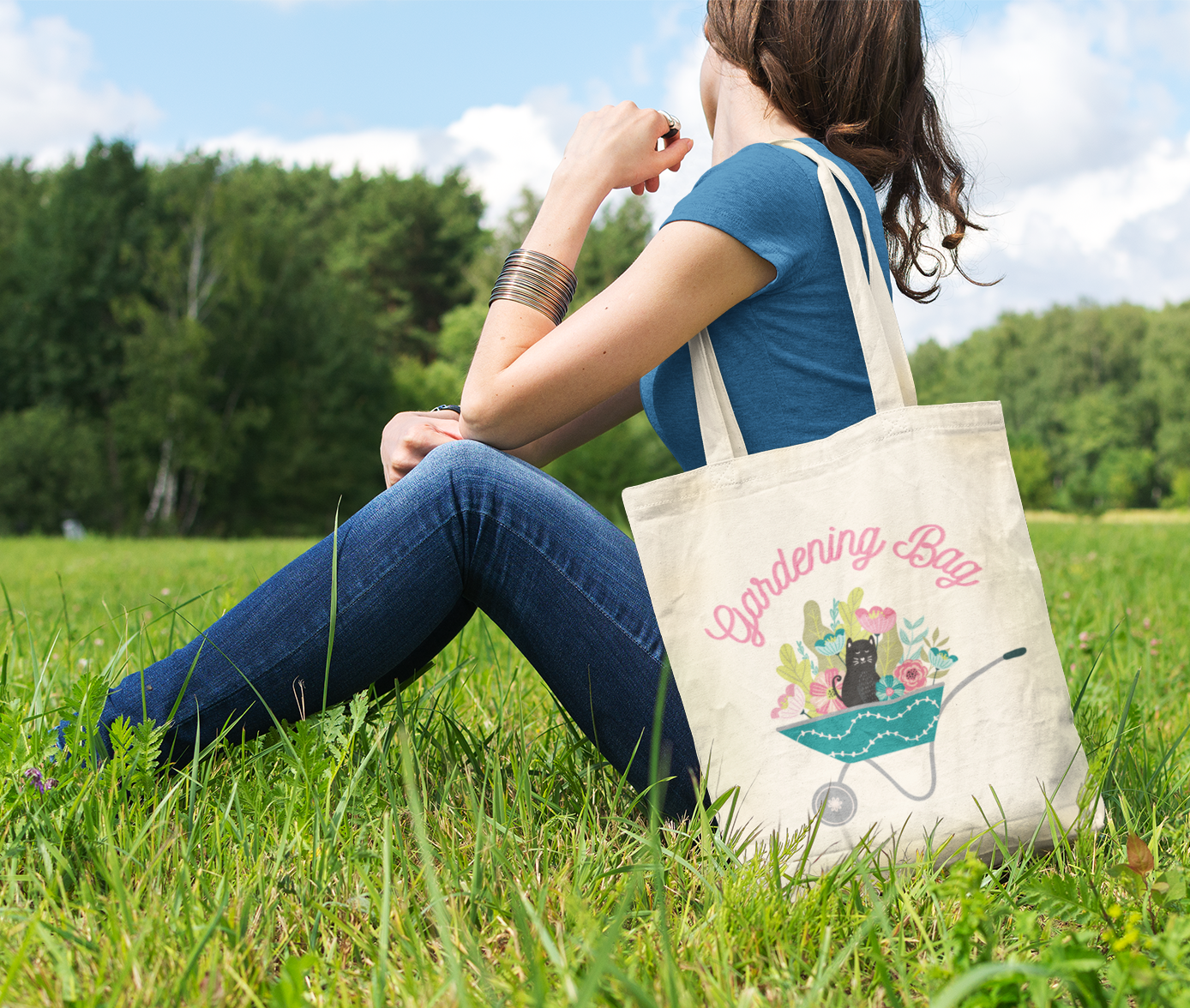 Gardening Bag with Black Cat