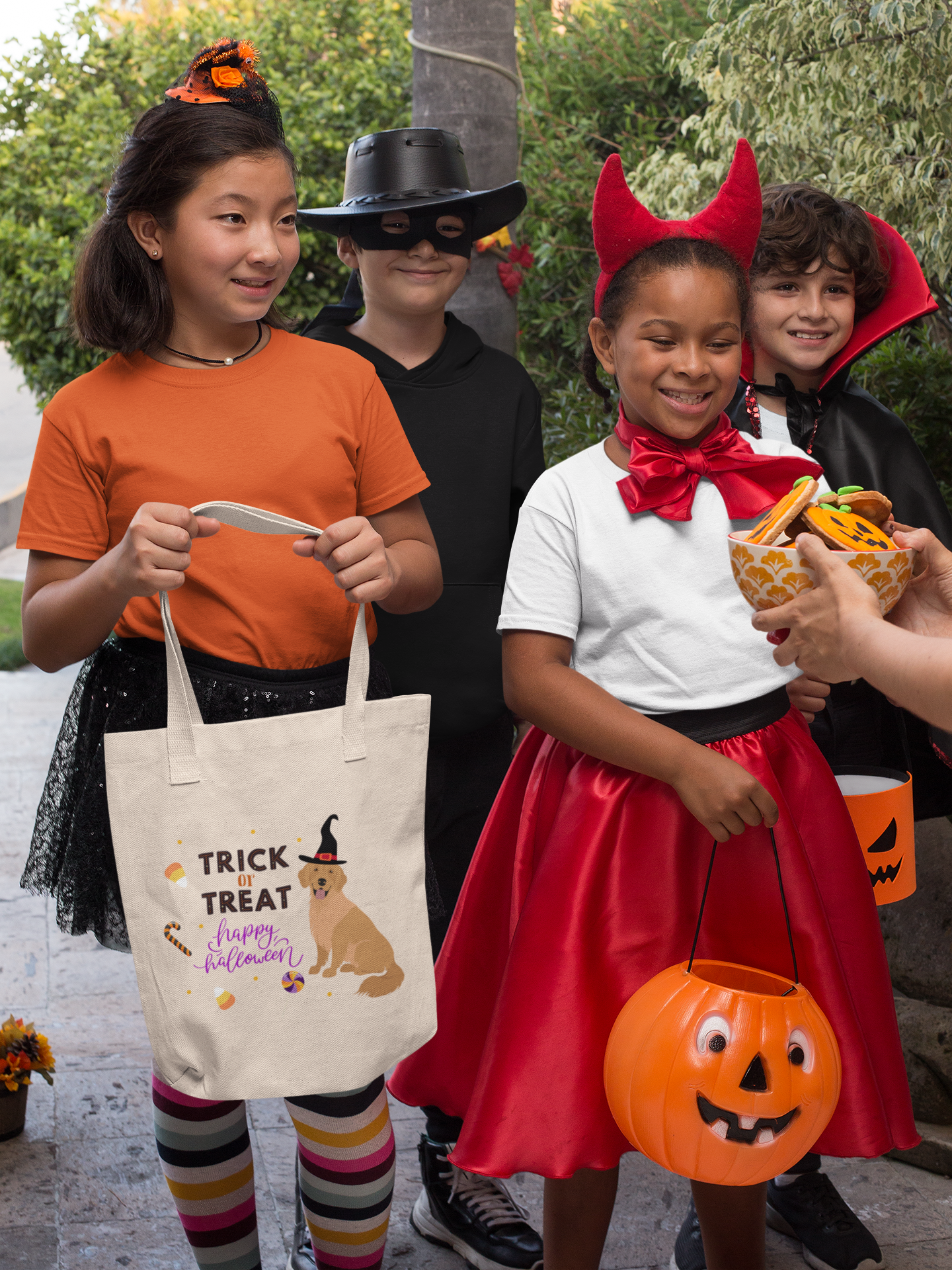 Halloween Dog Tote Bag, Trick or Treat Candy Bag