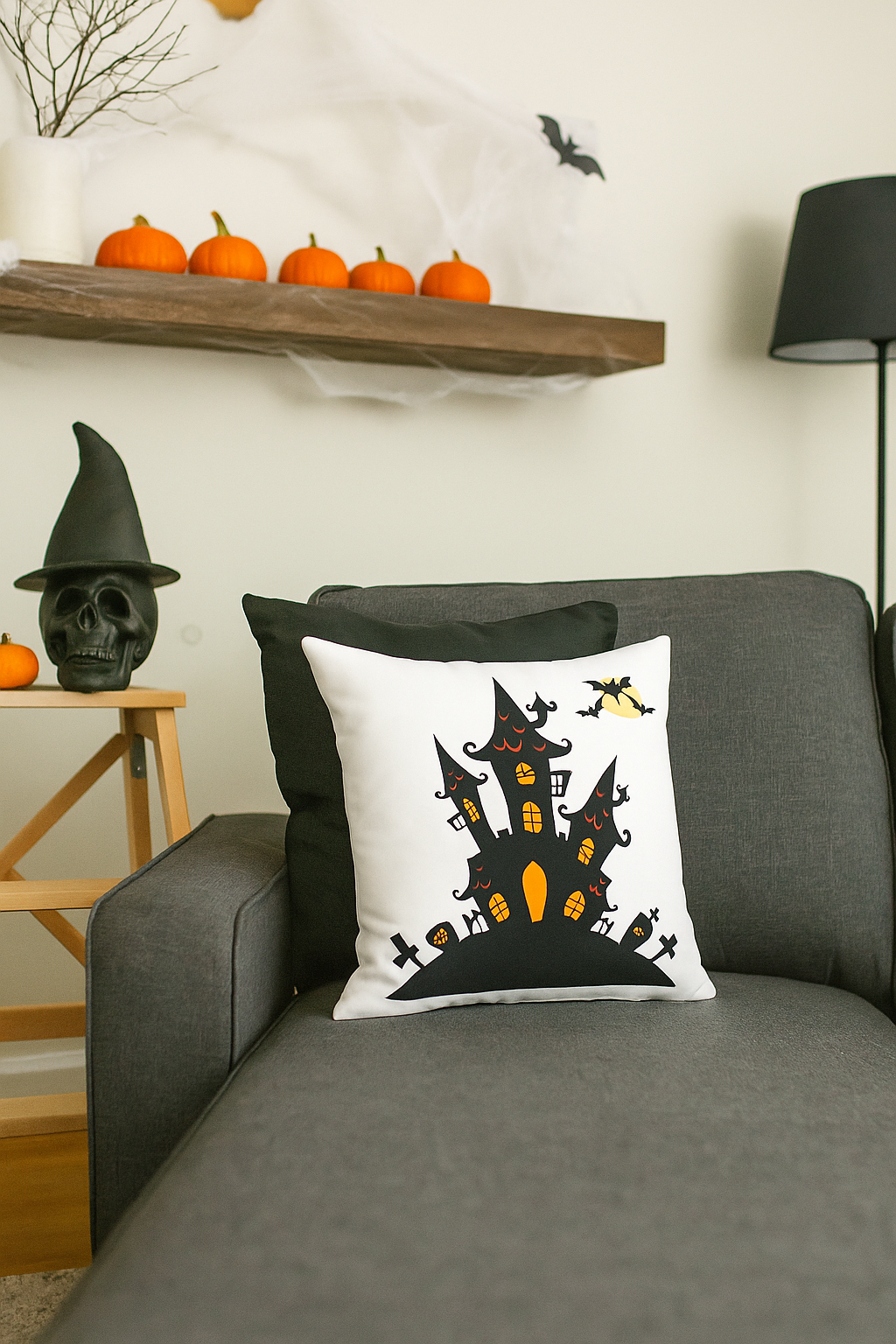 Haunted House Decorative Pillow