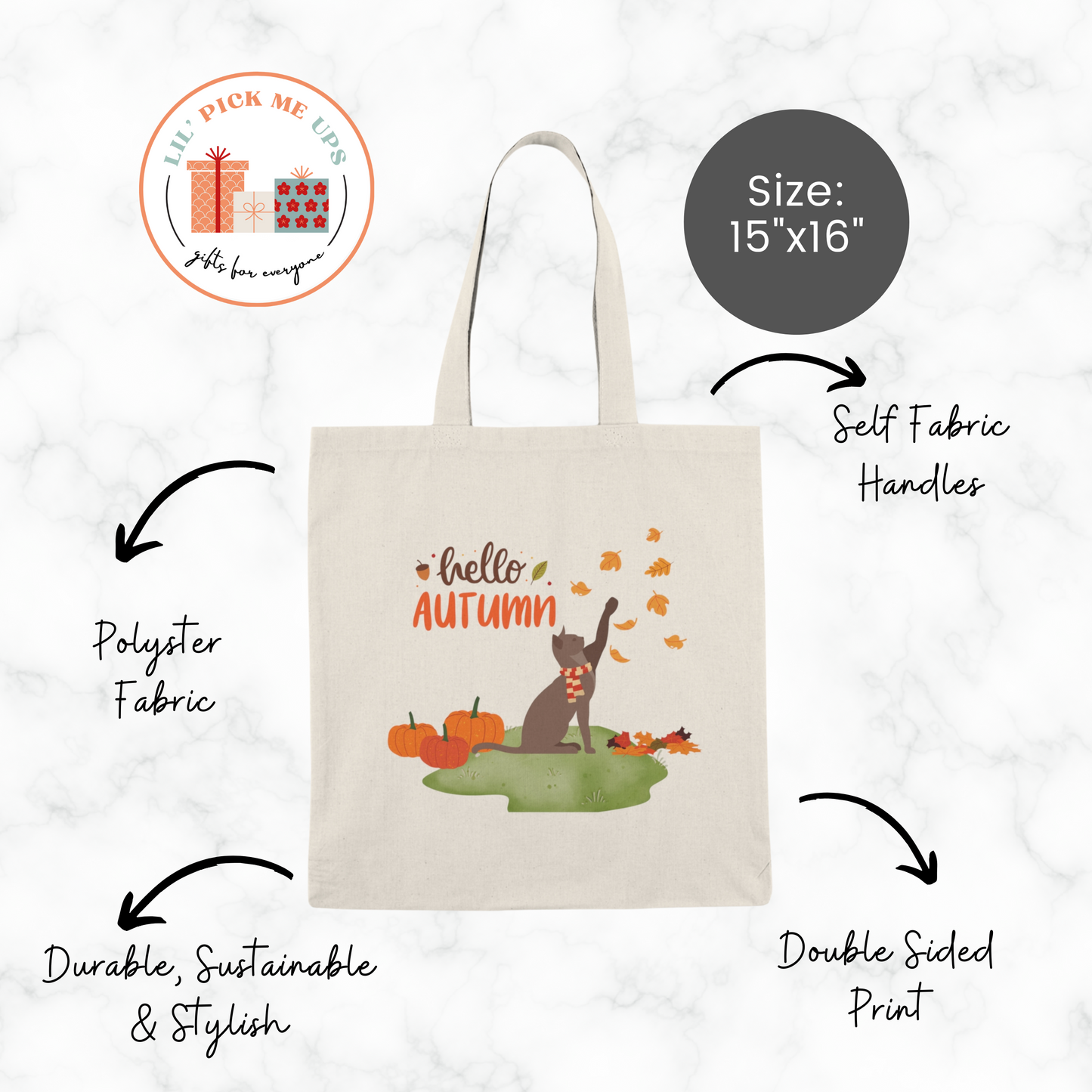 Hello Autumn Cat Tote Bag