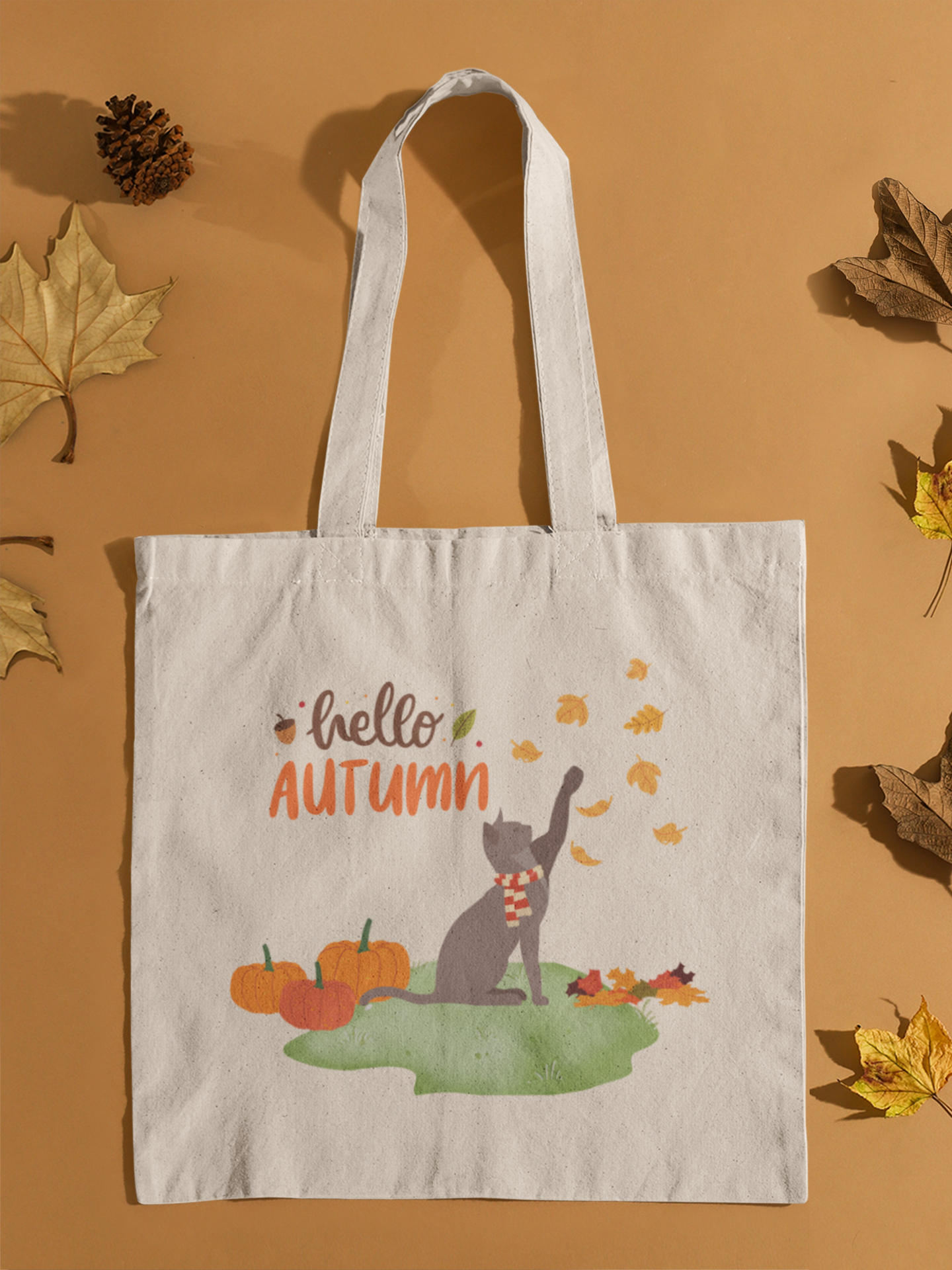 Hello Autumn Cat Tote Bag
