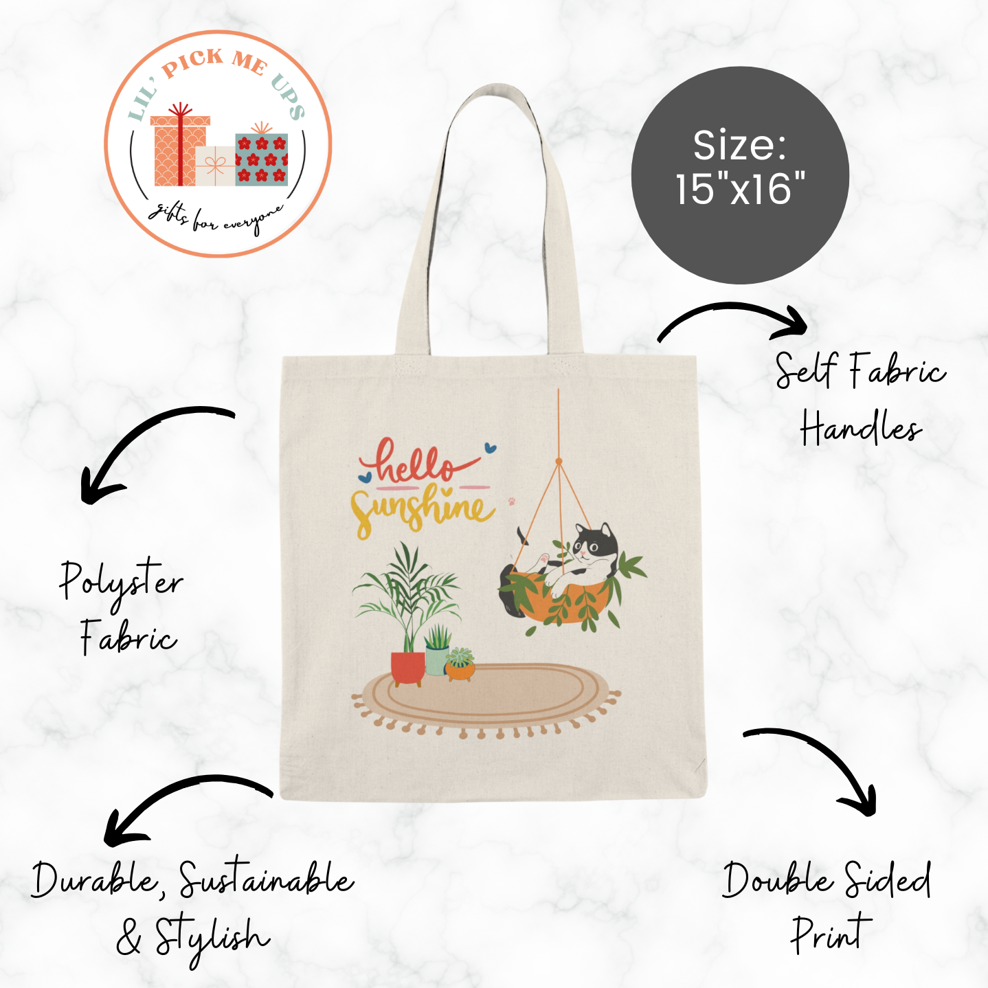 Hello Sunshine Boho Style Tote Bag