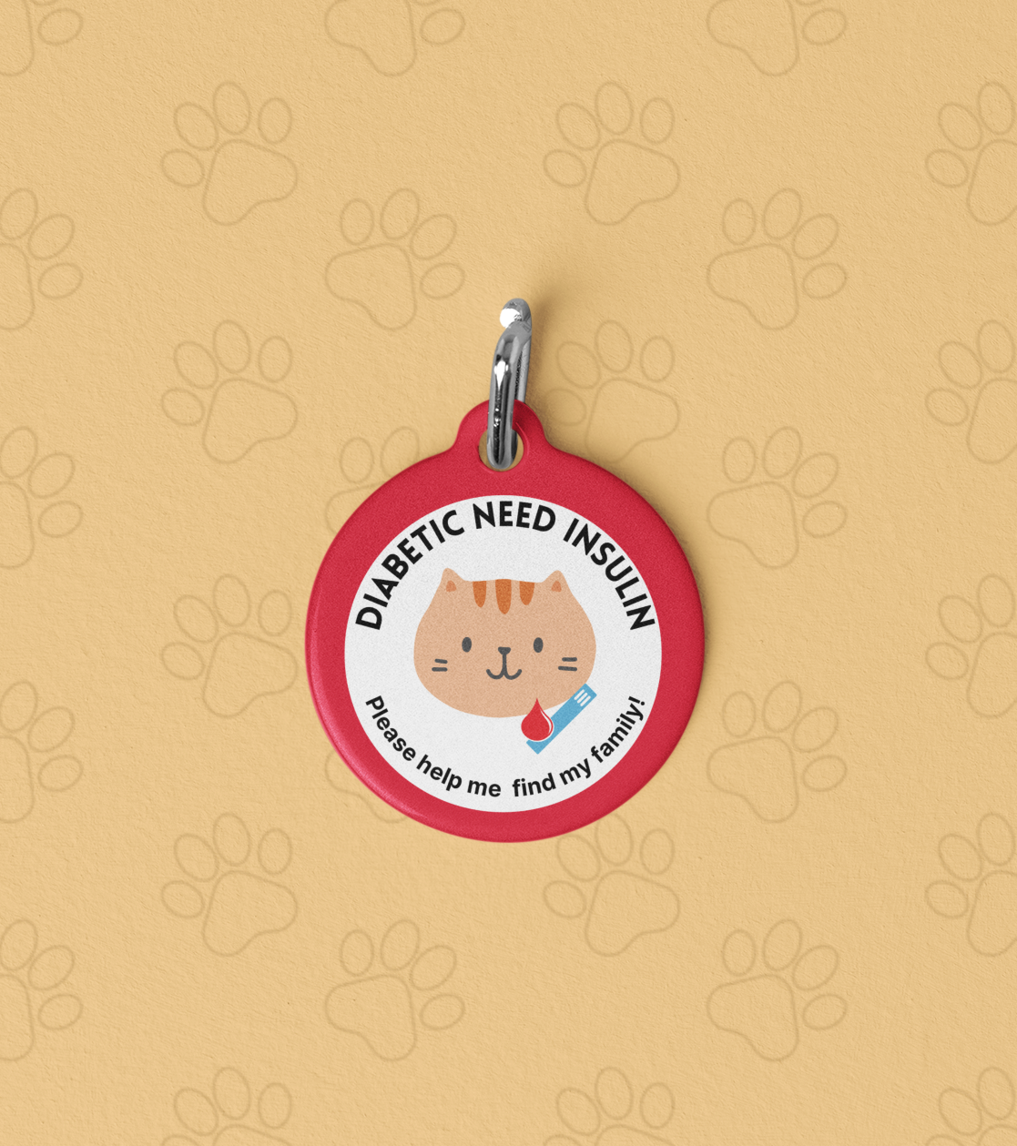 Pet Tag - Medical Pet Id for Diabetic Cats