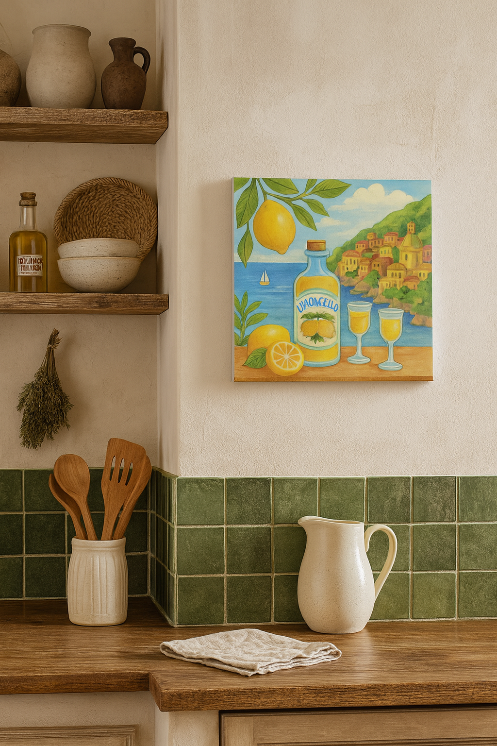 Italian Coastal Decor - Limoncello Canvas Art Print