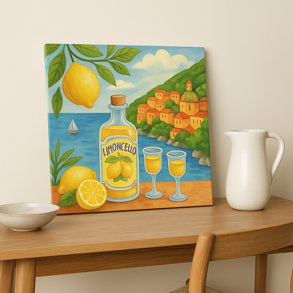 Italian Coastal Decor - Limoncello Canvas Art Print