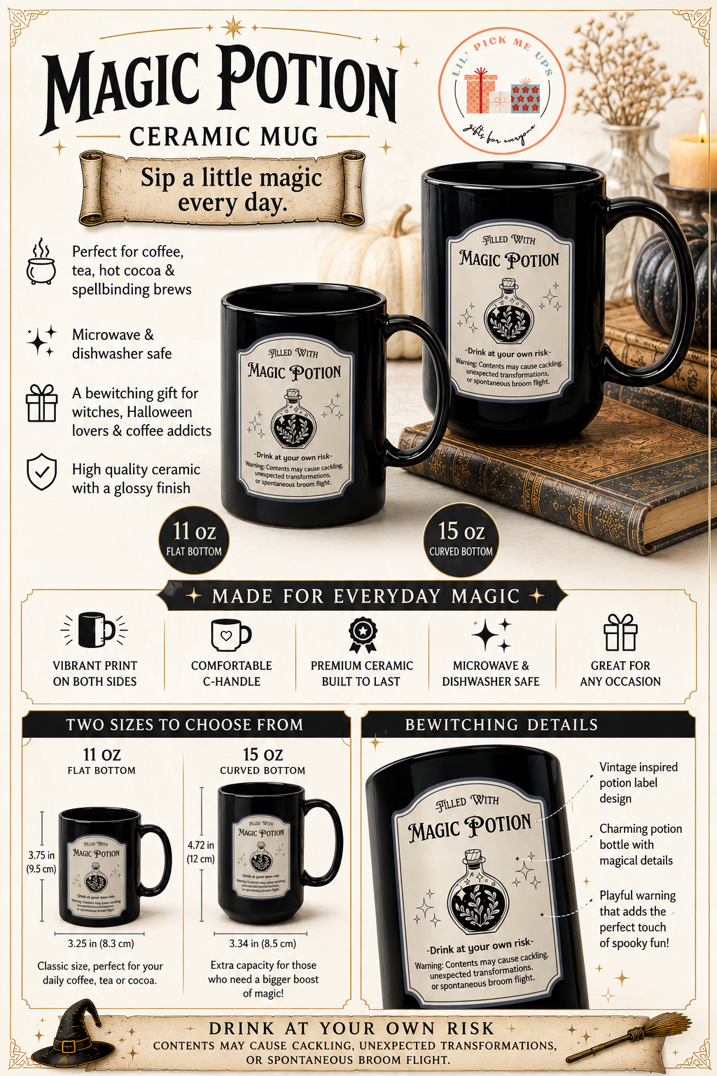 Magic Potion Halloween Mug – Funny Witch Coffee Cup