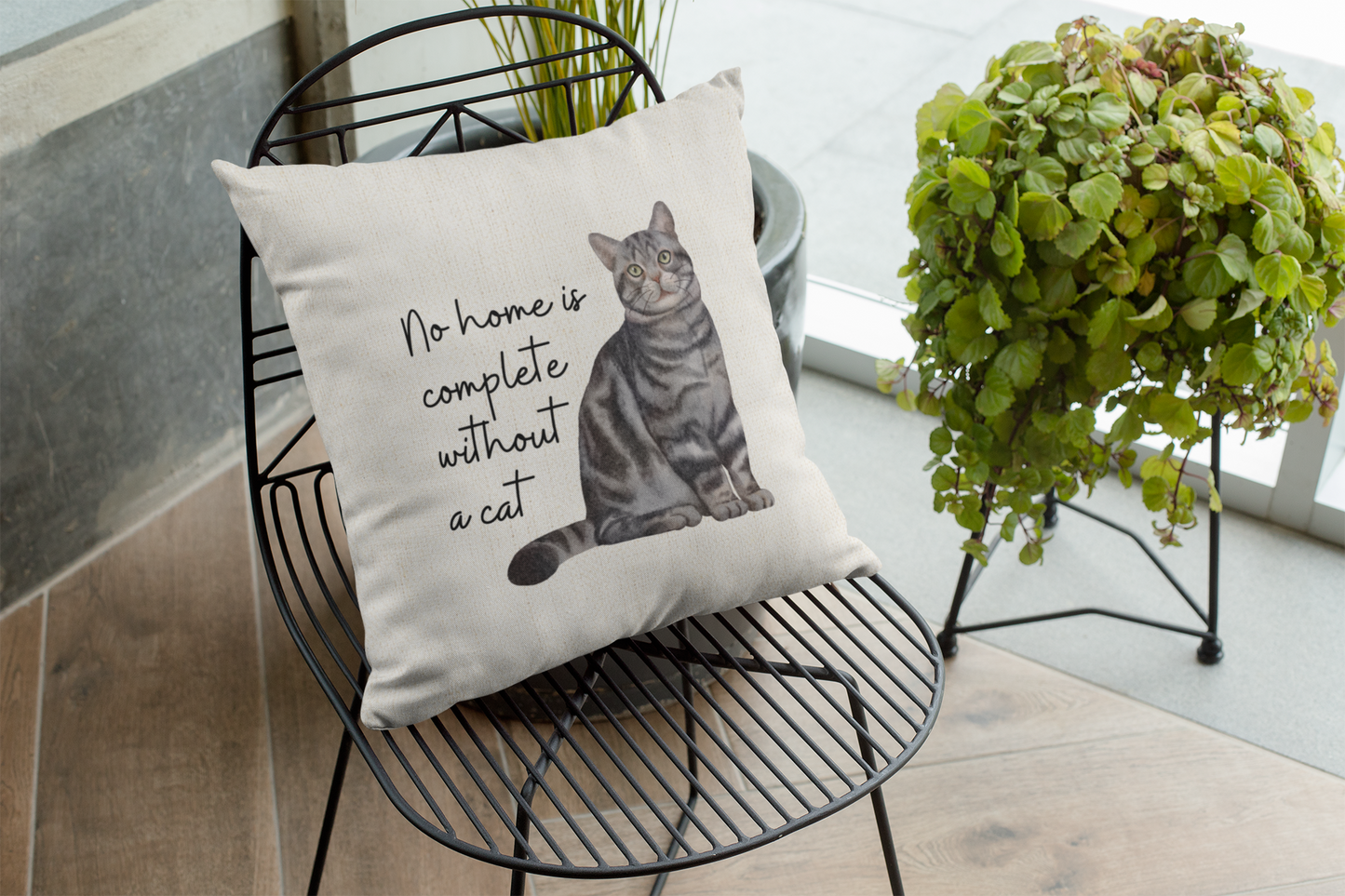 Decorative Pet Pillow Grey Tabby - No Home is Complete without a Cat