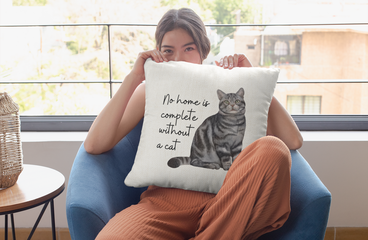Decorative Pet Pillow Grey Tabby - No Home is Complete without a Cat
