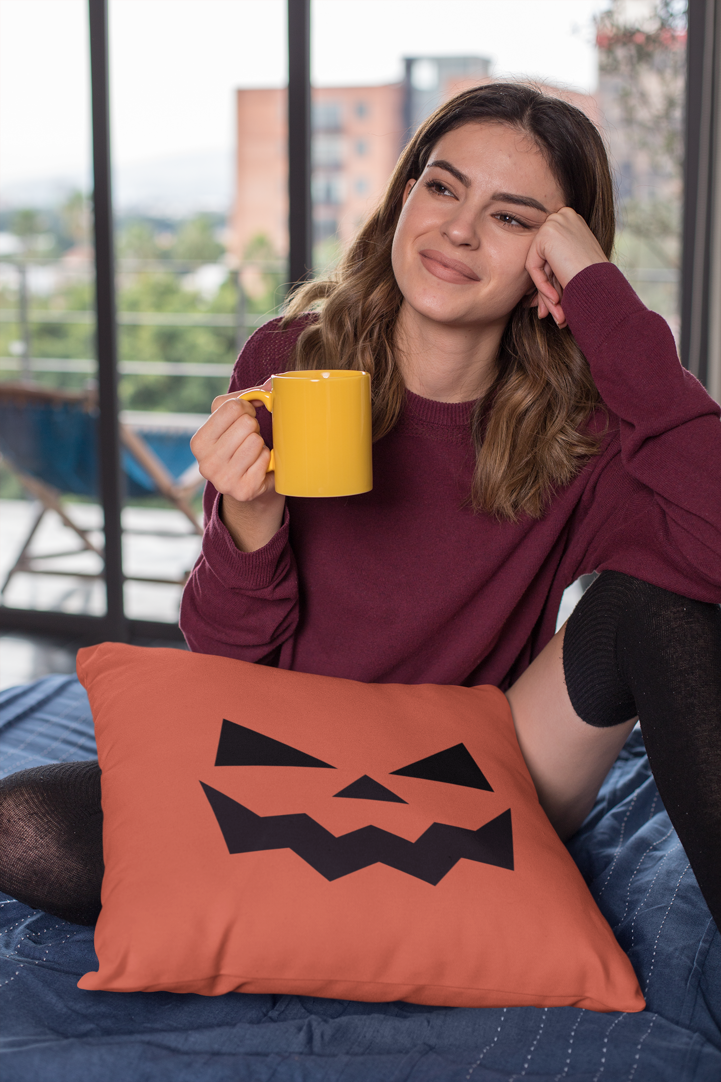 Pumpkin Smile Decorative Pillow