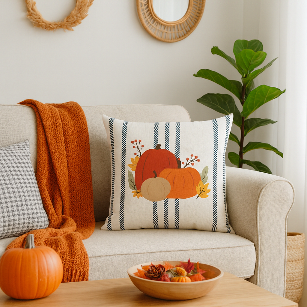 Fall Pumpkins Decorative Pillow
