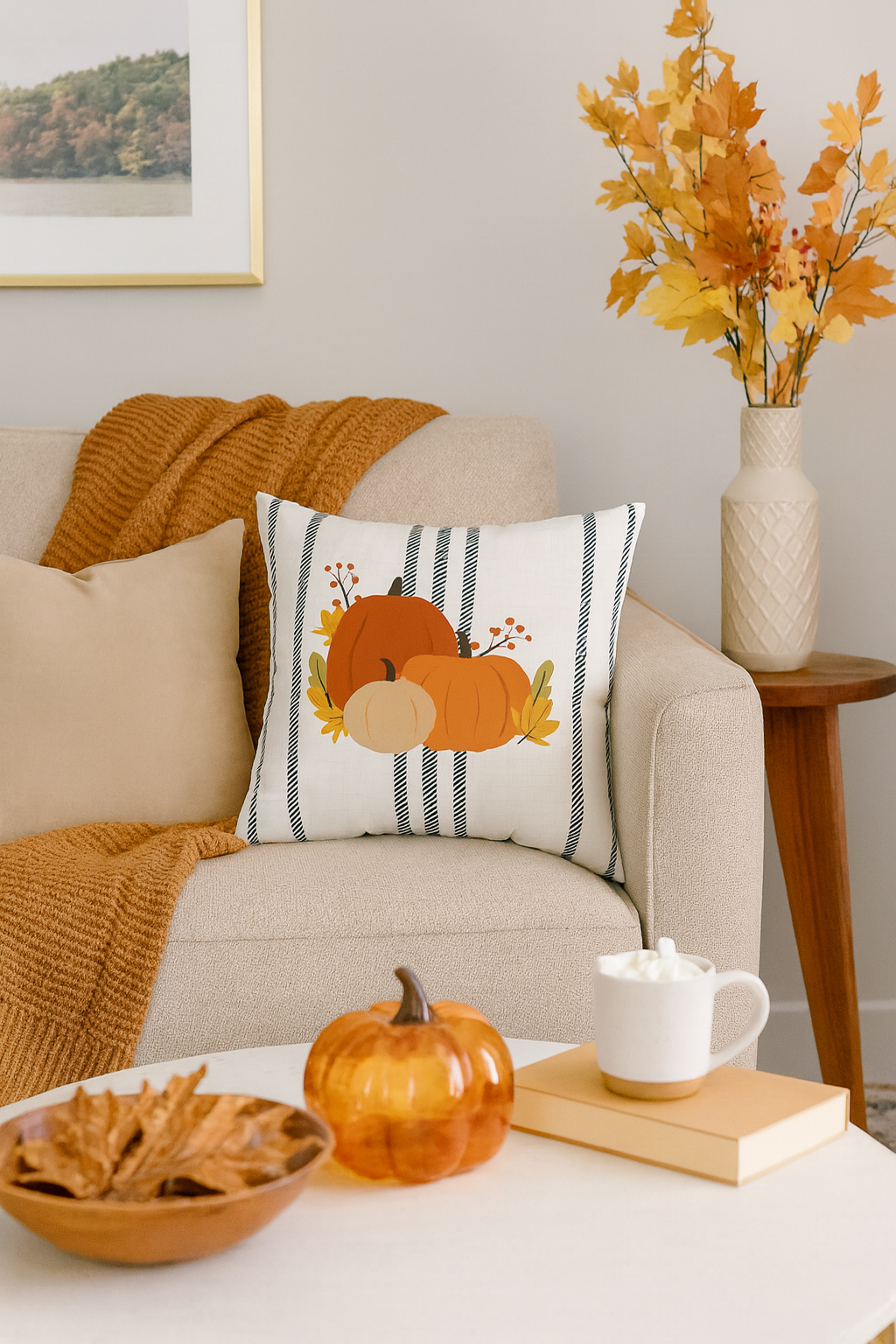 Fall Pumpkins Decorative Pillow