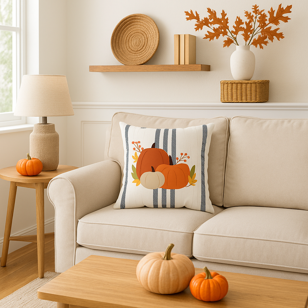 Fall Pumpkins Decorative Pillow