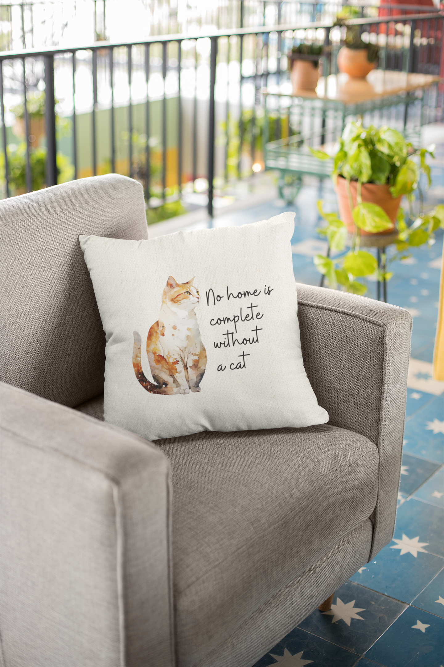 Decorative Pet Pillow Orange and White Cat No home is Complete Without a Cat
