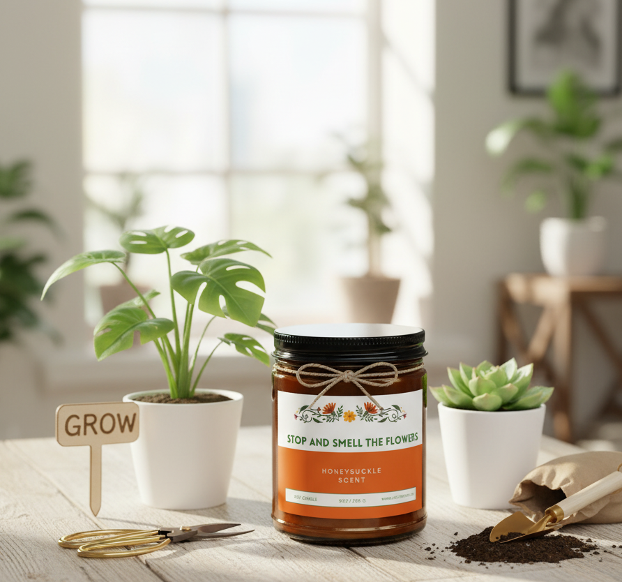 Stop and Smell the Flowers Honeysuckle Soy Candle (9 oz)