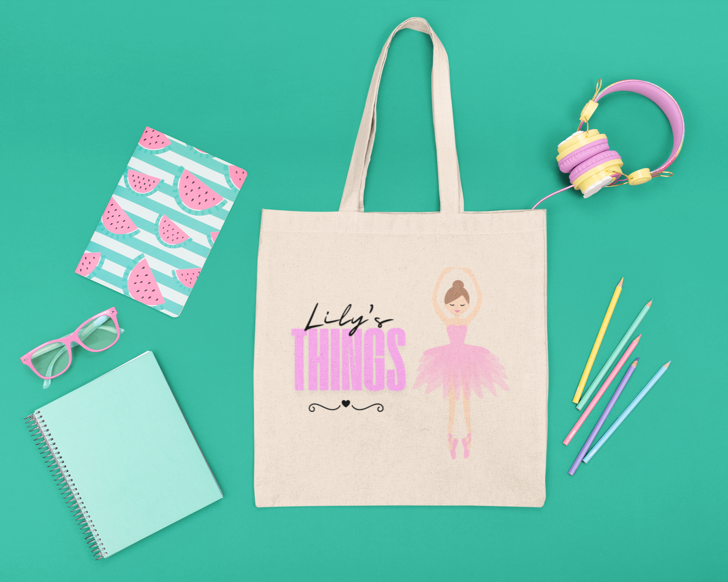 Personalized Ballerina Tote Bag