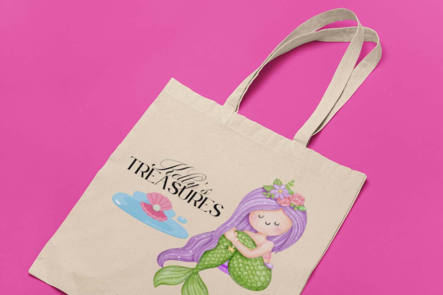 Personalized Kids Mermaid Tote Bag
