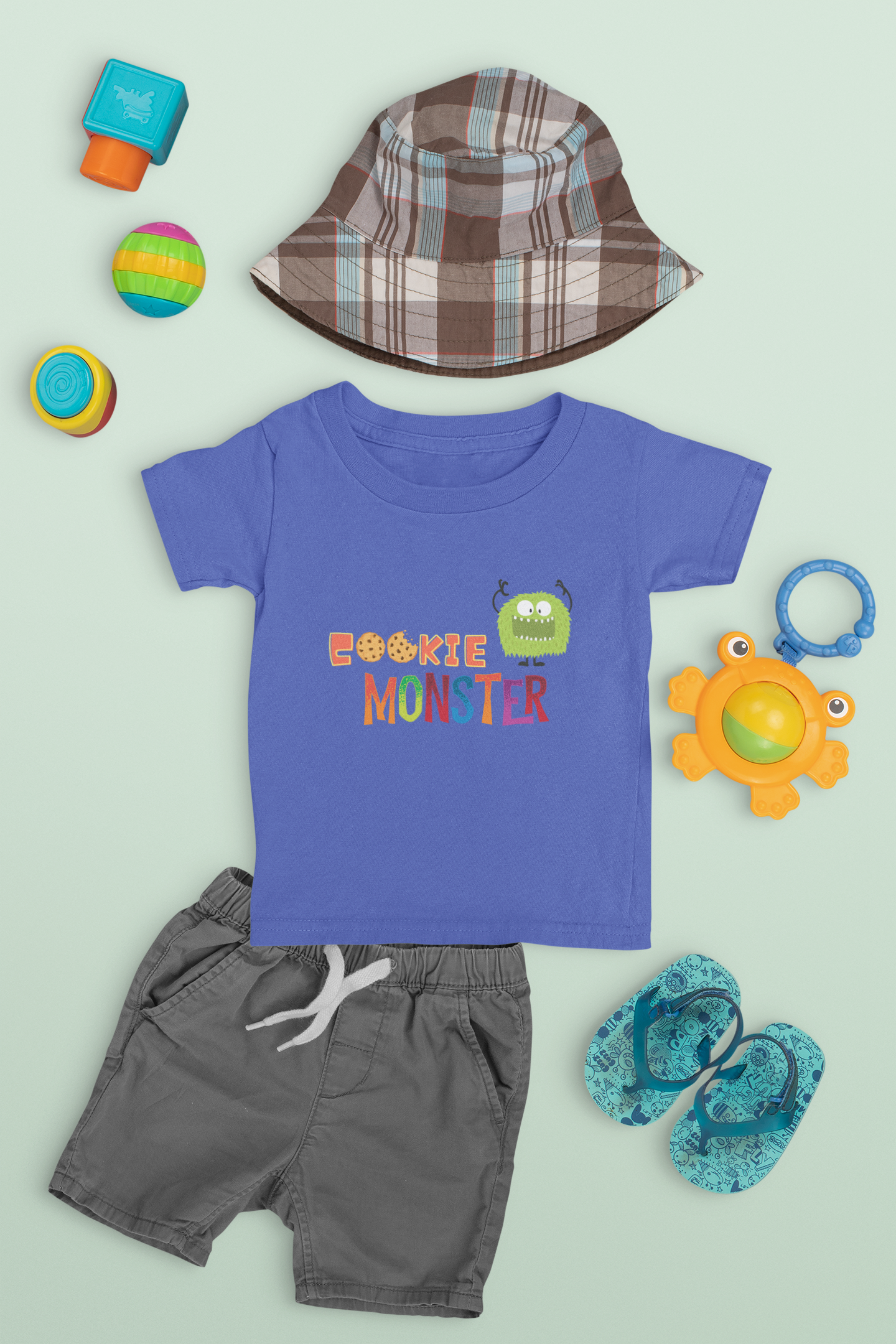 Colorful Cookie Monster Toddler Tee