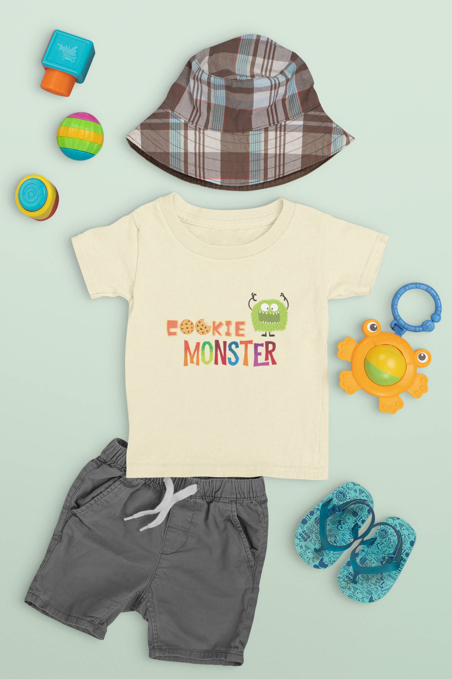 Colorful Cookie Monster Toddler Tee