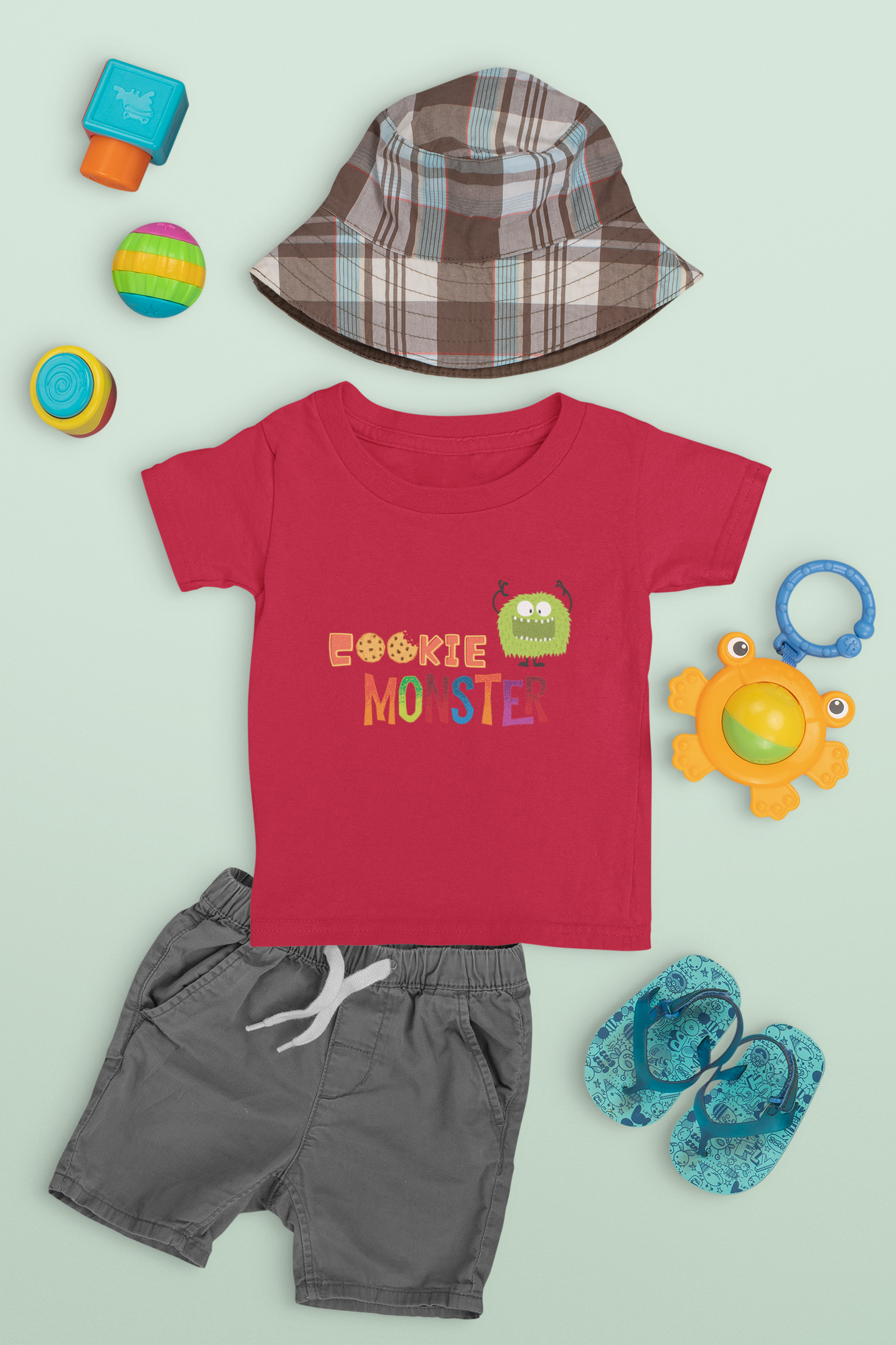 Colorful Cookie Monster Toddler Tee