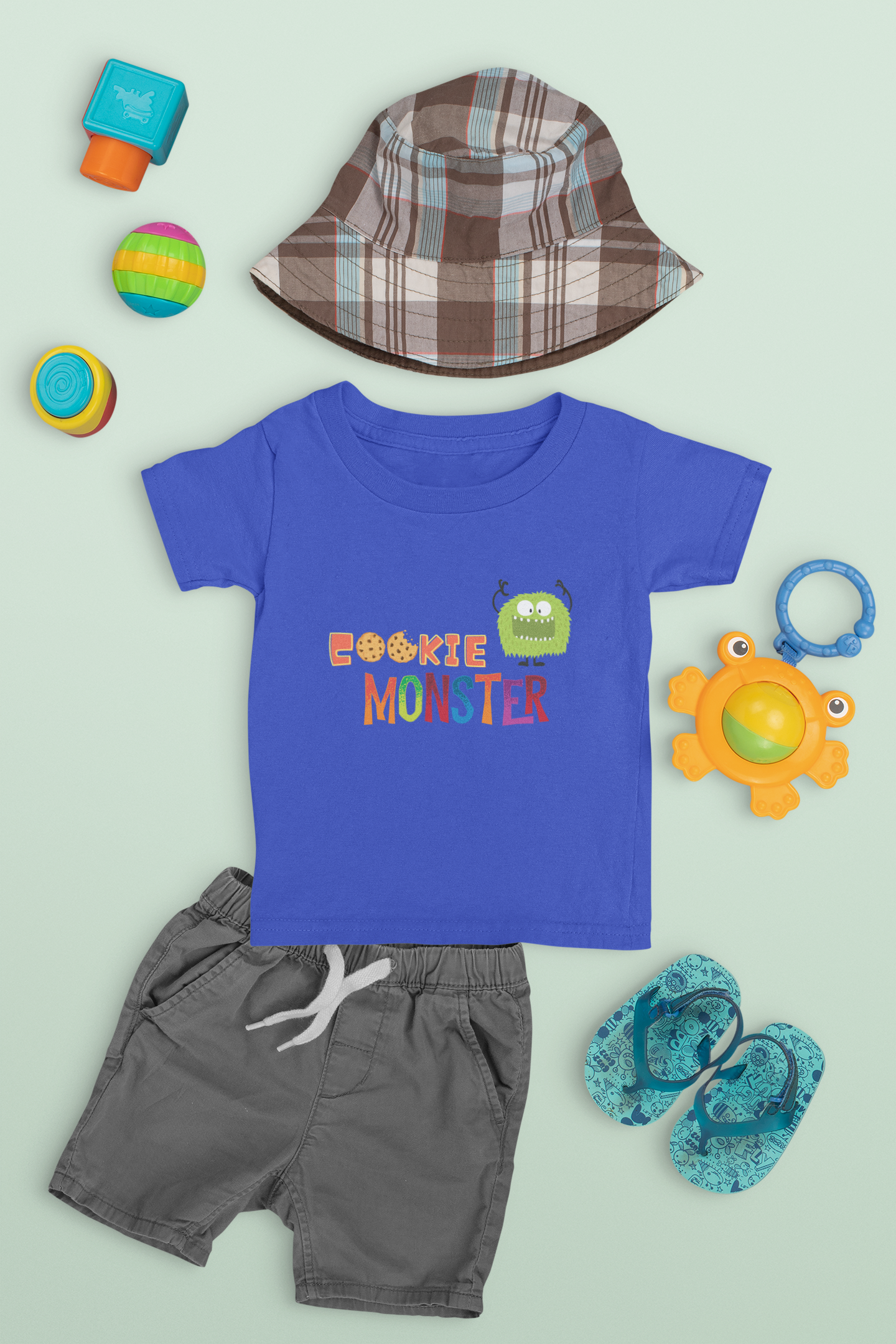 Colorful Cookie Monster Toddler Tee