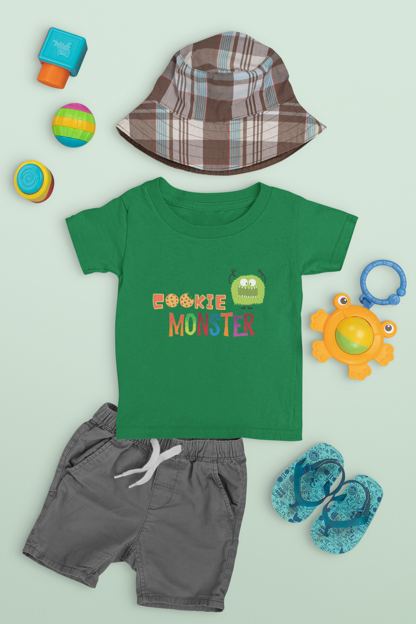 Colorful Cookie Monster Toddler Tee