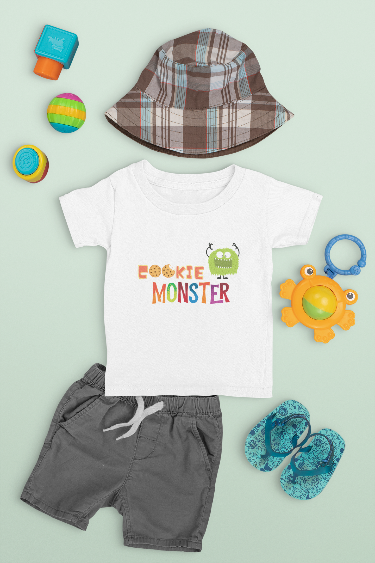 Colorful Cookie Monster Toddler Tee