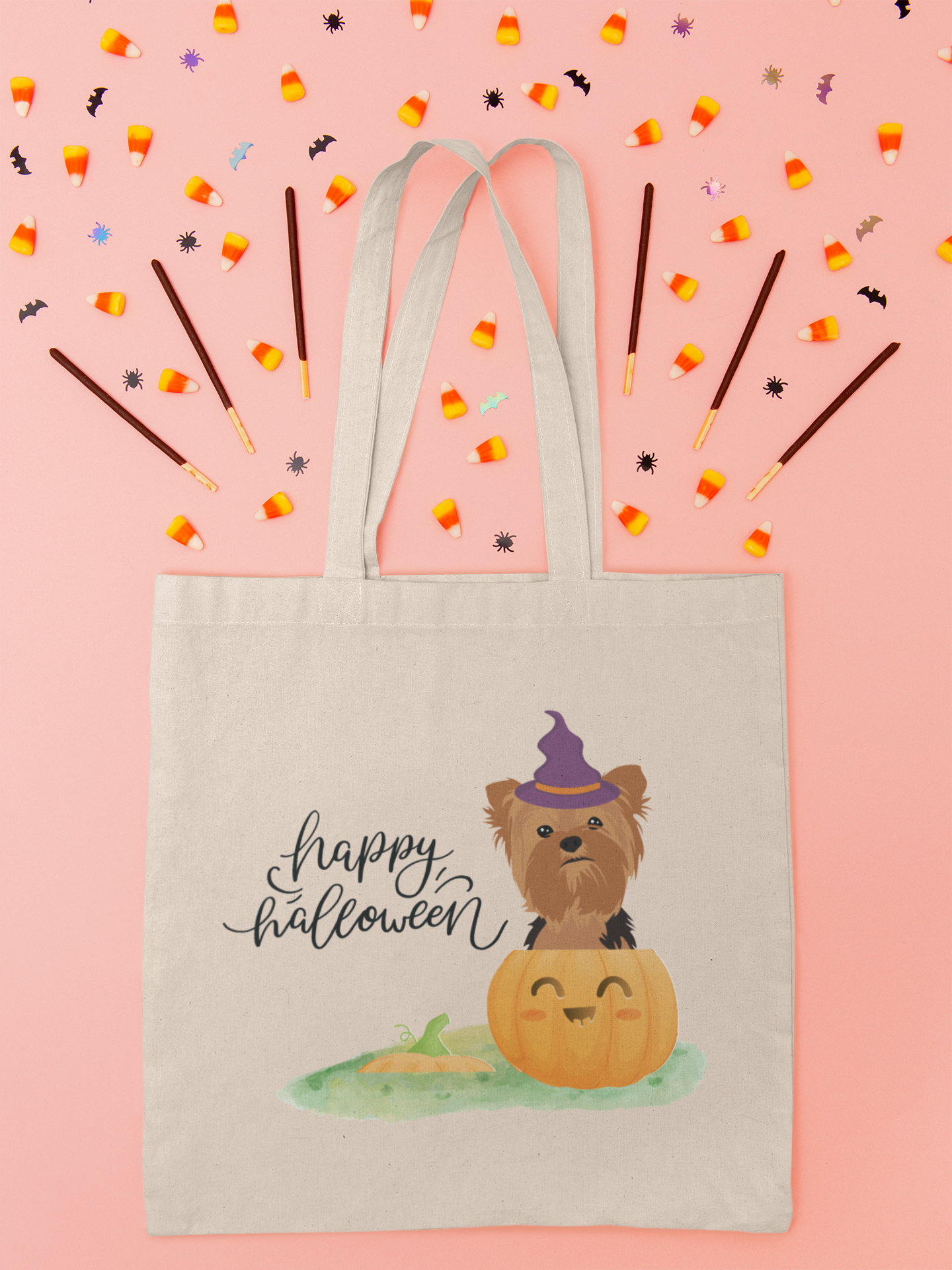 Halloween Yorkshire Dog Tote Bag