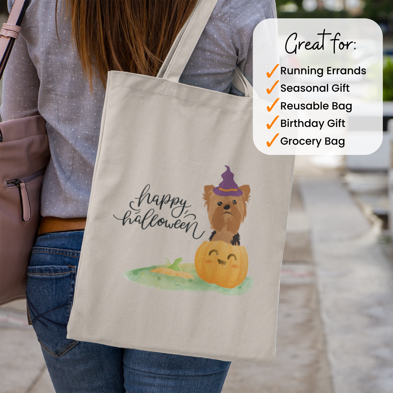 Halloween Yorkshire Dog Tote Bag